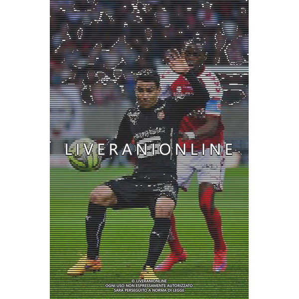 Benjamin ANDRE / Prince ONIANGUE - 16.05.2015 - Reims / Rennes - 37eme journee de Ligue 1 Photo : Dave Winter / Icon Sport /AGENZIA ALDO LIVERANI Sas - ITALY ONLY - EDITORIAL USE ONLY