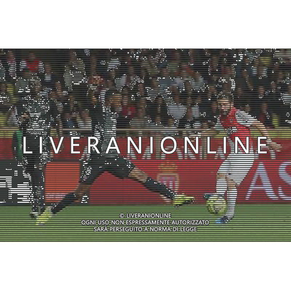 Joao MOUTHINO / Cheick DOUKOURE - 16.05.2015 - Monaco / Metz - 37eme journee de Ligue 1 Photo : Serge Haouzi / Icon Sport AG ALDO LIVERANI SAS ONLY ITALY