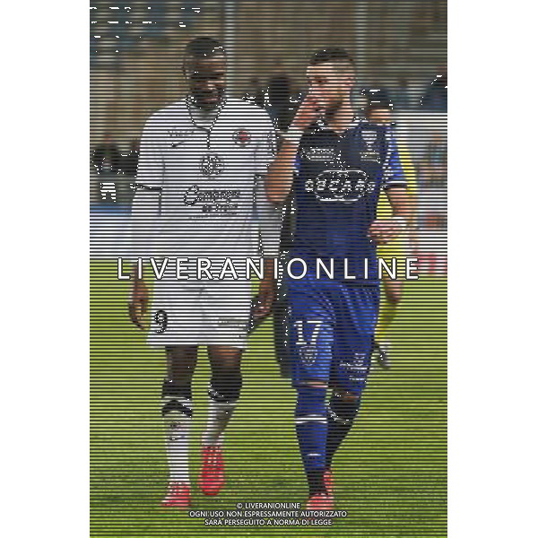Mathieu PEYBERNES / Sloan PRIVAT - 16.05.2015 - Bastia / Caen - 37eme journee de Ligue 1 Photo : Michel Maestracci / Icon Sport AG ALDO LIVERANI SAS ONLY ITALY