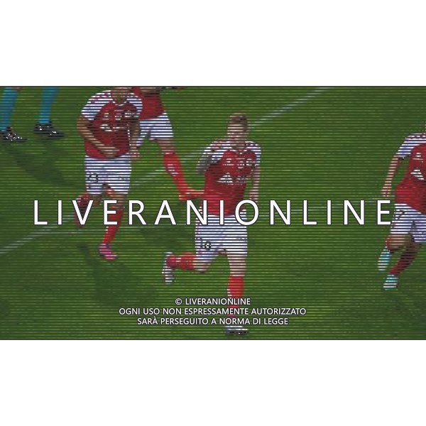 Joie Gaetan CHARBONNIER - 16.05.2015 - Reims / Rennes - 37eme journee de Ligue 1 Photo : Dave Winter / Icon Sport AG ALDO LIVERANI SAS ONLY ITALY