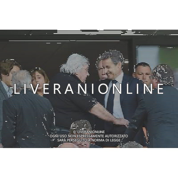 Nicolas Sarkozy / Louis Nicollin - 16.05.2015 - Montpellier / Paris Saint Germain - 37eme journÌ©e de Ligue 1 Photo : Alexandre Dimou / Icon Sport AG ALDO LIVERANI SAS ONLY ITALY