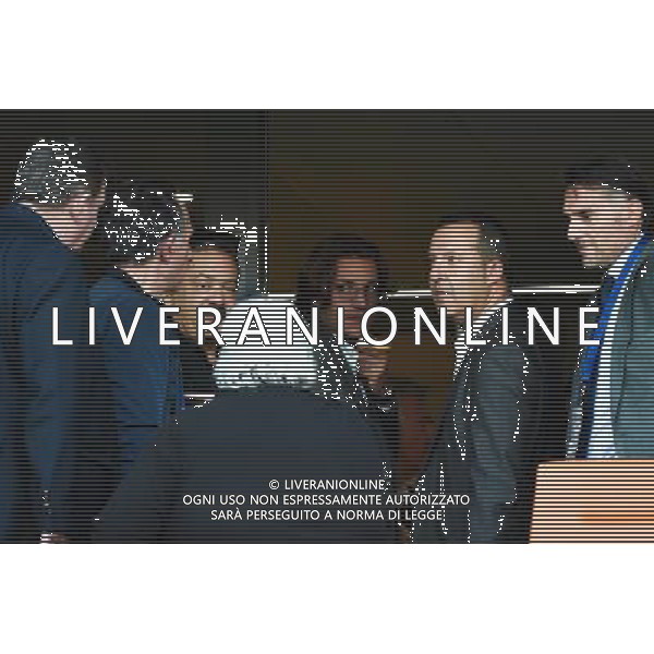 Jean Sarkozy / Louis Nicollin - 16.05.2015 - Montpellier / Paris Saint Germain - 37eme journee de Ligue 1 Photo : Alexandre Dimou / Icon Sport AG ALDO LIVERANI SAS ONLY ITALY
