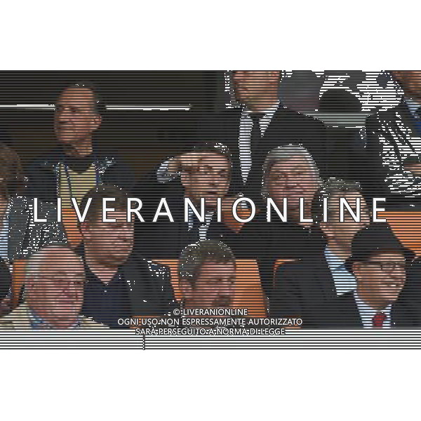 Nicolas Sarkozy / Louis Nicollin - 16.05.2015 - Montpellier / Paris Saint Germain - 37eme journee de Ligue 1 Photo : Alexandre Dimou / Icon Sport AG ALDO LIVERANI SAS ONLY ITALY