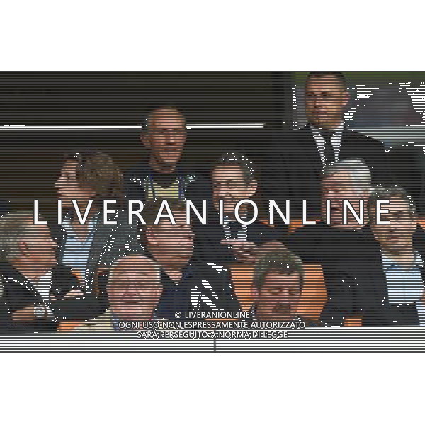 Nicolas Sarkozy / Louis Nicollin - 16.05.2015 - Montpellier / Paris Saint Germain - 37eme journee de Ligue 1 Photo : Alexandre Dimou / Icon Sport AG ALDO LIVERANI SAS ONLY ITALY