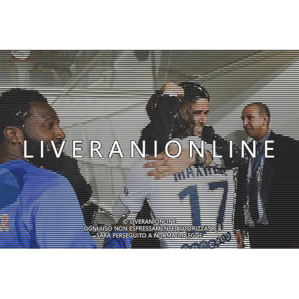 Joie PSG Champion - Maxwell / Nasser AL KHELAIFI - 16.05.2015 - Montpellier / Paris Saint Germain - 37eme journee de Ligue 1 Photo : Alexandre Dimou / Icon Sport AG ALDO LIVERANI SAS ONLY ITALY