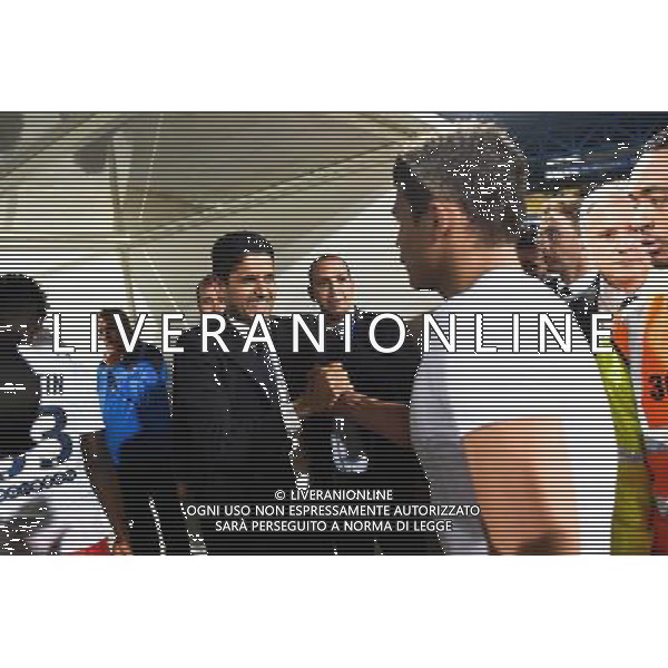 Joie PSG Champion - Thiago SILVA / Nasser AL KHELAIFI - 16.05.2015 - Montpellier / Paris Saint Germain - 37eme journee de Ligue 1 Photo : Alexandre Dimou / Icon Sport AG ALDO LIVERANI SAS ONLY ITALY