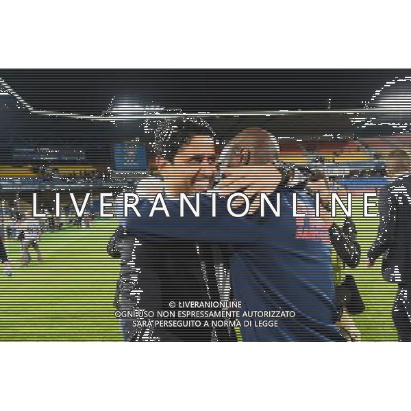 Joie PSG Champion - Zoumana CAMARA / Nasser AL KHELAIFI - 16.05.2015 - Montpellier / Paris Saint Germain - 37eme journee de Ligue 1 Photo : Alexandre Dimou / Icon Sport AG ALDO LIVERANI SAS ONLY ITALY