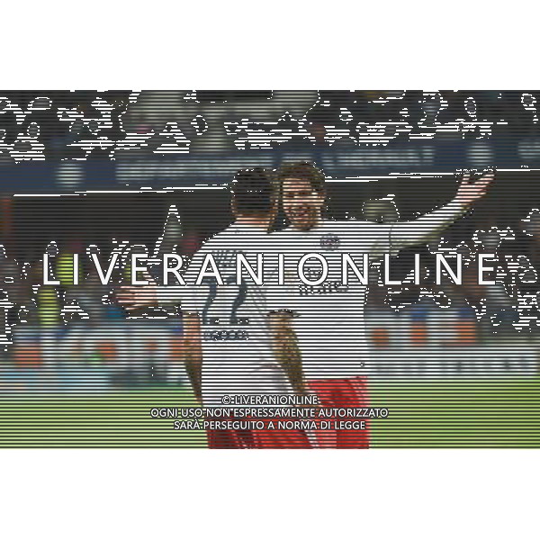 Joie Ezequiel Lavezzi / Maxwell - 16.05.2015 - Montpellier / Paris Saint Germain - 37eme journee de Ligue 1 Photo : Alexandre Dimou / Icon Sport AG ALDO LIVERANI SAS ONLY ITALY