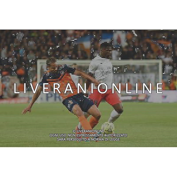 Serge Aurier / Daniel Congre - 16.05.2015 - Montpellier / Paris Saint Germain - 37eme journee de Ligue 1 Photo : Alexandre Dimou / Icon Sport AG ALDO LIVERANI SAS ONLY ITALY