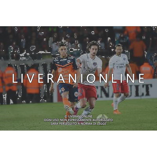Jonas Martin / Adrien Rabiot - 16.05.2015 - Montpellier / Paris Saint Germain - 37eme journee de Ligue 1 Photo : Alexandre Dimou / Icon Sport AG ALDO LIVERANI SAS ONLY ITALY