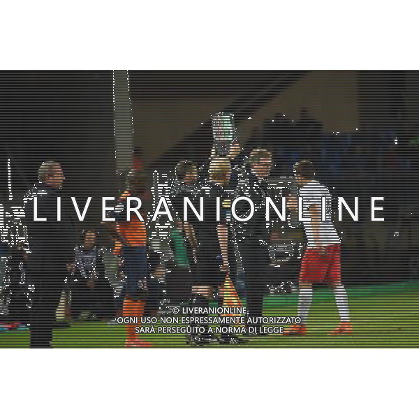 Yohan Cabaye / Laurent Blanc - 16.05.2015 - Montpellier / Paris Saint Germain - 37eme journee de Ligue 1 Photo : Alexandre Dimou / Icon Sport AG ALDO LIVERANI SAS ONLY ITALY