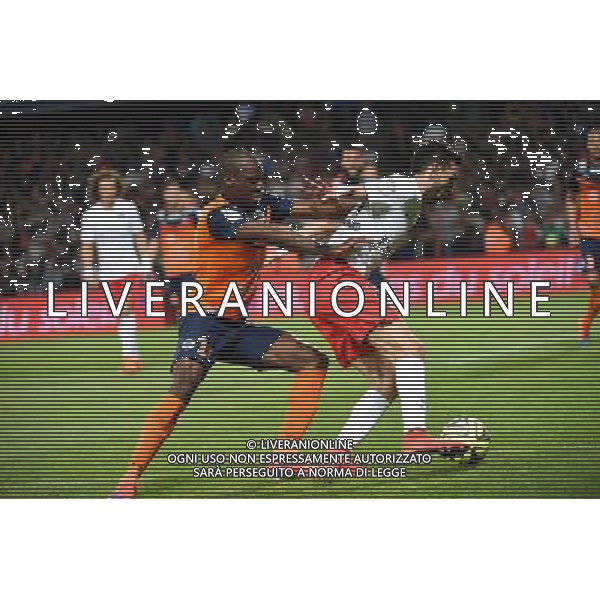 Javier Pastore / Bryan Dabo - 16.05.2015 - Montpellier / Paris Saint Germain - 37eme journee de Ligue 1 Photo : Alexandre Dimou / Icon Sport AG ALDO LIVERANI SAS ONLY ITALY