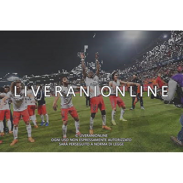 Joie PSG Champion - David LUIZ / Lucas MOURA / Edinson CAVANI / Blaise MATUIDI - 16.05.2015 - Montpellier / Paris Saint Germain - 37eme journee de Ligue 1 Photo : Alexandre Dimou / Icon Sport AG ALDO LIVERANI SAS ONLY ITALY