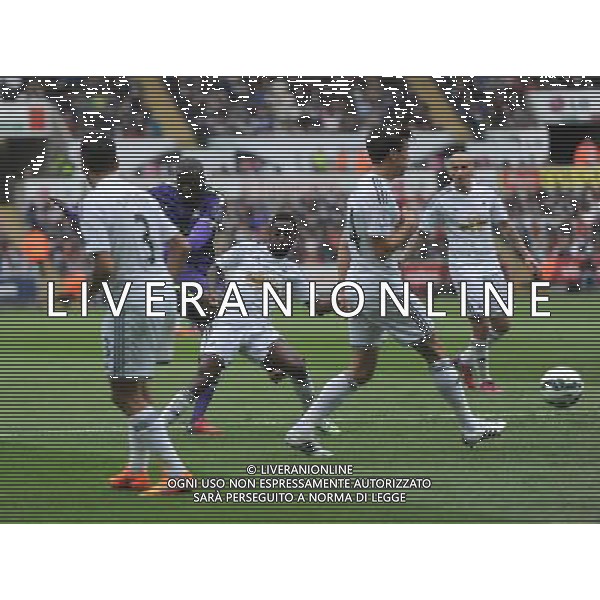 GOAL - Manchester City\'s Yaya Toure scores the opening goal Photographer Ashley Crowden/CameraSport Football - Barclays Premiership - Swansea City v Manchester City - Sunday 17th May 2015 - Liberty Stadium - Swansea © CameraSport - 43 Linden Ave. Countesthorpe. Leicester. England. LE8 5PG - Tel: +44 (0) 116 277 4147 - admin@camerasport.com - www.camerasport.com AG ALDO LIVERANI SAS ONLY ITALY