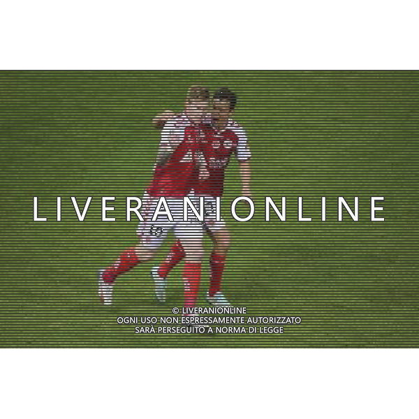 Joie Gaetan CHARBONNIER / Mads ALBAECK - 16.05.2015 - Reims / Rennes - 37eme journee de Ligue 1 Photo : Dave Winter / Icon Sport AG ALDO LIVERANI SAS ONLY ITALY