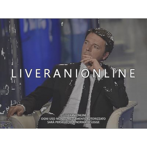 /Agenzia Aldo Liverani s.a.s - Il premier Matteo Renzi ospite della trasmissione televisiva \'Porta a Porta\' a Roma 19 maggio 2015 ©Corradetti/AGENZIA ALDO LIVERANI Sas