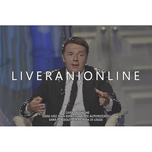 /Agenzia Aldo Liverani s.a.s - Il premier Matteo Renzi ospite della trasmissione televisiva \'Porta a Porta\' a Roma 19 maggio 2015 ©Corradetti/AGENZIA ALDO LIVERANI Sas