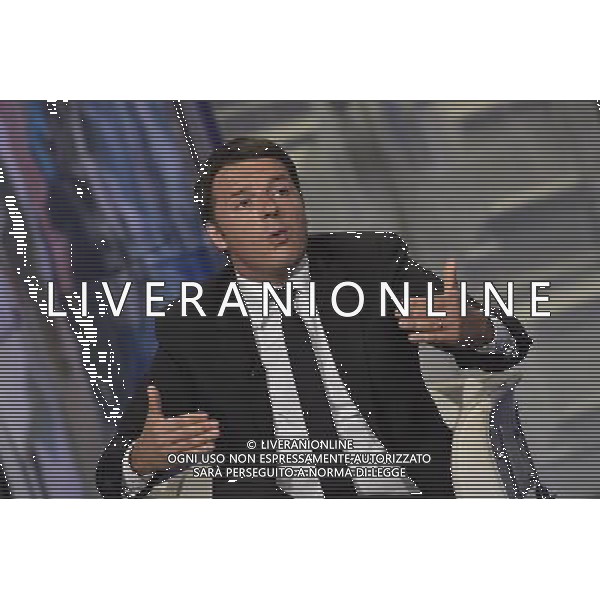 /Agenzia Aldo Liverani s.a.s - Il premier Matteo Renzi ospite della trasmissione televisiva \'Porta a Porta\' a Roma 19 maggio 2015 ©Corradetti/AGENZIA ALDO LIVERANI Sas