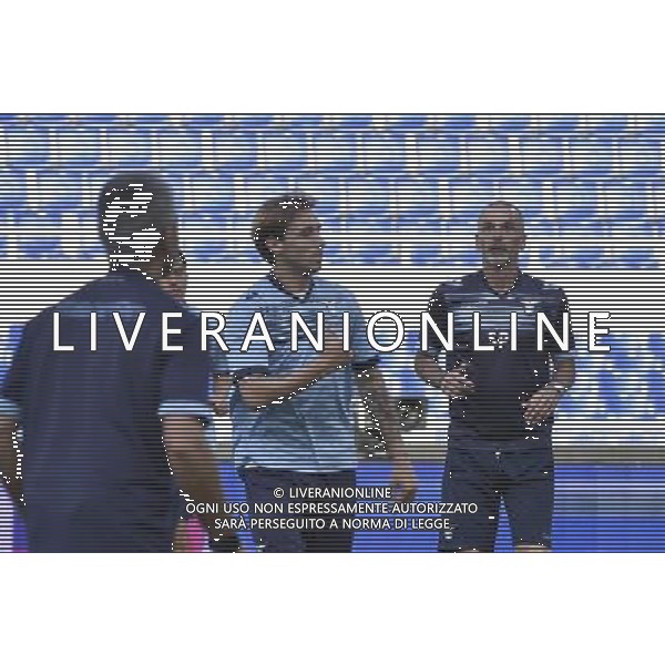 Roma - 19/05/2015 - Stadio Olimpico - Finale Tim Cup 2014-2015 - Allenamento Lazio - nella foto: Stefano Pioli e Lucas Biglia / Ph. Fabrizio Corradetti - Ag. Aldo Liverani Sas