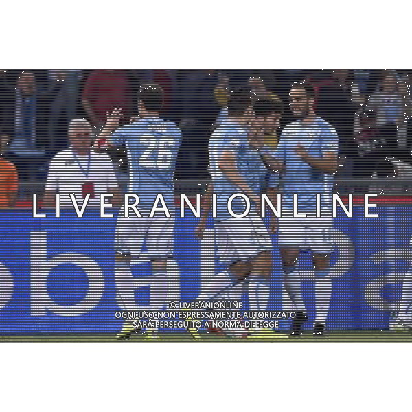 Roma - 20/05/2015 - Stadio Olimpico - Finale Tim Cup 2014-2015 - Juventus vs SS Lazio - nella foto: Esultanza giocatori Lazio dopo il gol di Radu / Ph. Fabrizio Corradetti - Ag. Aldo Liverani Sas