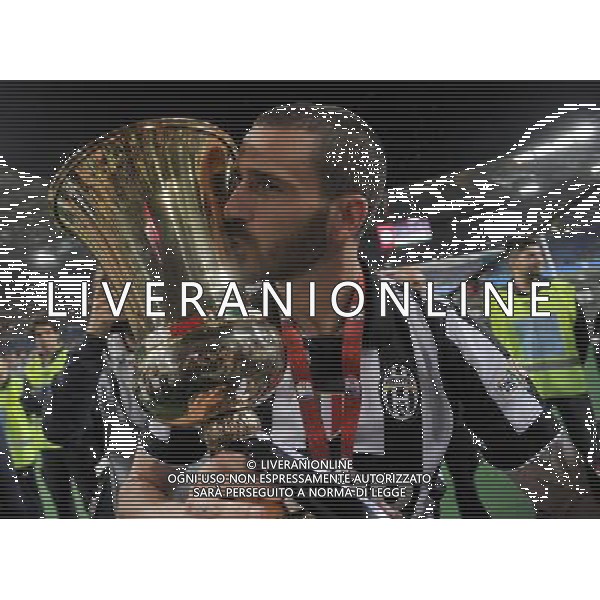 Coppa Italia TIM Cup 2014/2015 Finale Roma - 20.05.2015 Juventus-Lazio Nella Foto: leonardo bonucci bacia la coppa /Ph.Vitez-Ag. Aldo Liverani
