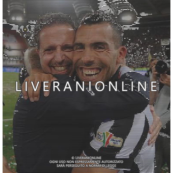 Coppa Italia TIM Cup 2014/2015 Finale Roma - 20.05.2015 Juventus-Lazio Nella Foto: carlos tevez festeggia a fine gara con paratici /Ph.Vitez-Ag. Aldo Liverani