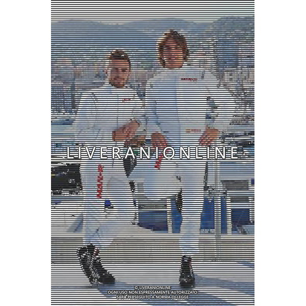(L to R): Will Stevens (GBR) Manor Marussia F1 Team with team mate Roberto Merhi (ESP) Manor Marussia F1 Team. 20.05.2015. Formula 1 World Championship, Rd 6, Monaco Grand Prix, Monte Carlo, Monaco, Preparation Day. AG ALDO LIVERANI SAS OINLY ITALY