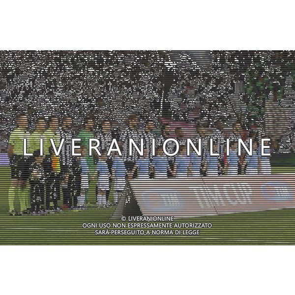 Roma - 20/05/2015 - Stadio Olimpico - Finale Tim Cup 2014-2015 - Juventus vs SS Lazio - nella foto: La formazione della Juventus durante l\'inno nazionale / Ph. Fabrizio Corradetti - Ag. Aldo Liverani Sas