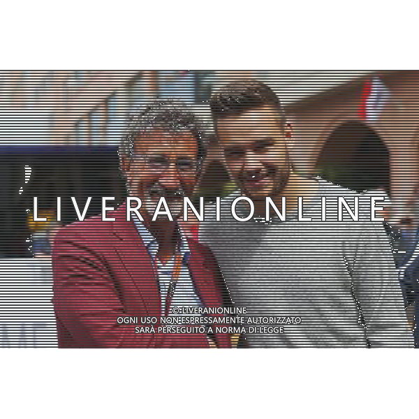 (L to R): Eddie Jordan (IRE) BBC Television Pundit with Liam Payne (GBR) One Direction Band Member. 21.05.2015. Formula 1 World Championship, Rd 6, Monaco Grand Prix, Monte Carlo, Monaco, Practice Day. AG ALDO LIVERANI SAS ONLY ITALY 