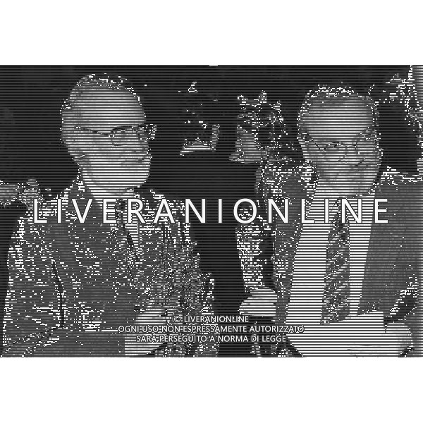 ARCHIVIO LIVERANI NELLA FOTO EUGENIO SCALFARI GIORNALISTA ED DIRETTORE REPUBBLICA CON PIERO OSTELLINO AG ALDO LIVERANI SAS
