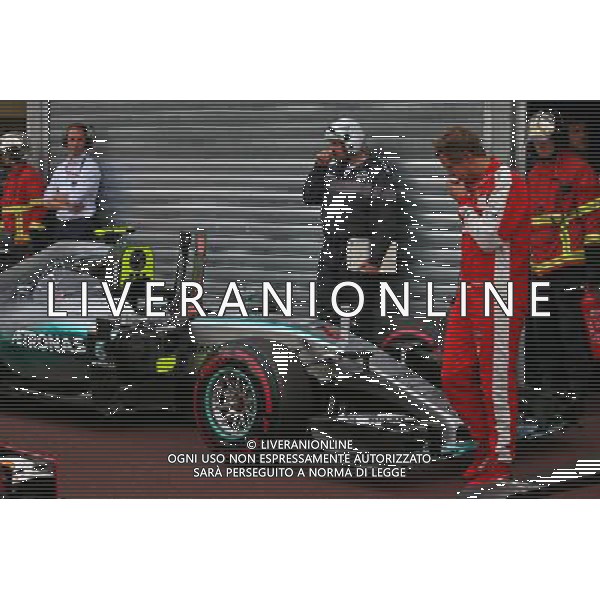 Sebastian Vettel (GER) Ferrari in parc ferme. 23.05.2015. Formula 1 World Championship, Rd 6, Monaco Grand Prix, Monte Carlo, Monaco, Qualifying Day AG ALDO LIVERANI SAS ONLY ITALY