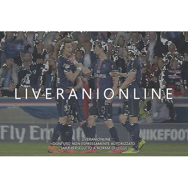 joie PSG / David Luiz / Javier Pastore / Edinson Cavani - 23.05.2015 - PSG / Reims - 38eme journee de Ligue 1 Photo : Andre Ferreira / Icon Sport AG ALDO LIVERANI SAS ONLY ITALY