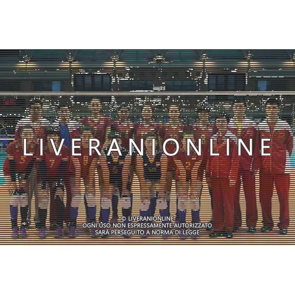 RAVENNA 23/05/2015. VOLLEY PALLAVOLO. ITALIA - CINA 3-0 NELLA FOTO FORMAZIONE DELLA NAZIONALE CINESE AG ALDO LIVERANI SAS