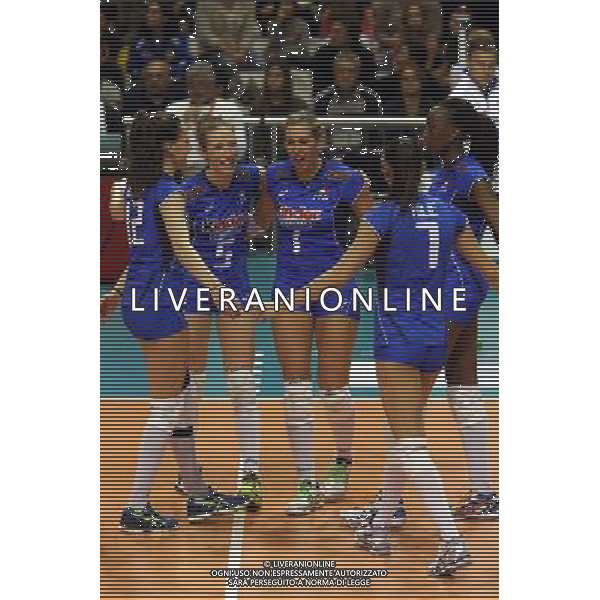 RAVENNA 23/05/2015. VOLLEY PALLAVOLO. ITALIA - CINA 3-0 NELLA FOTO Le ragazze dell\' Italia esultano AG ALDO LIVERANI SAS