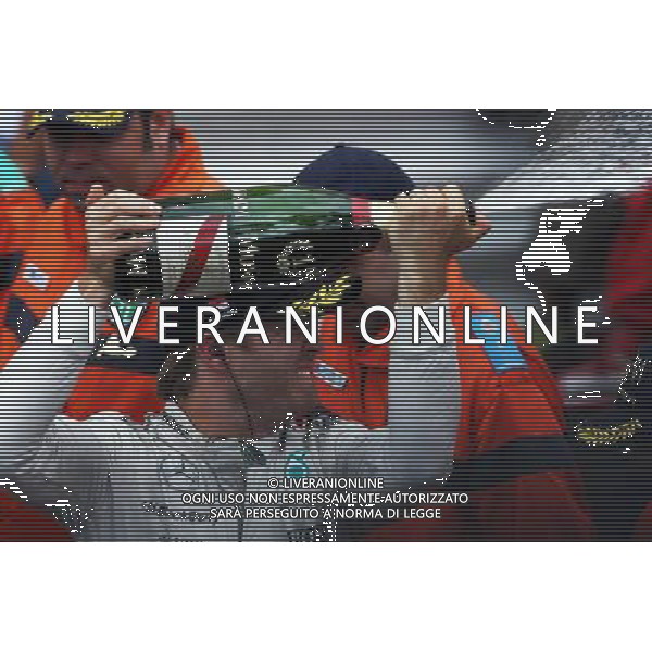 Race winner Nico Rosberg (GER) Mercedes AMG F1 celebrates on the podium. 24.05.2015. Formula 1 World Championship, Rd 6, Monaco Grand Prix, Monte Carlo, Monaco, Race Day. AG ALDO LIVERANI SAS ONLY ITALY