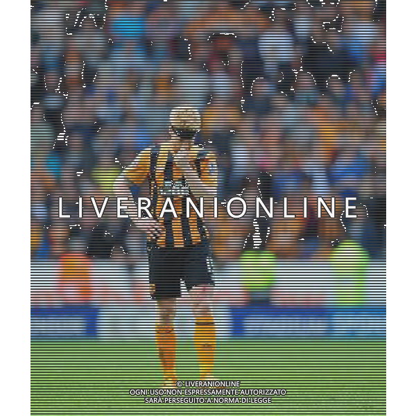 Hull City\'s Paul McShane at the end of the game as his sides relegation from the Barclays Premiership is confirmed Photographer Chris Vaughan/CameraSport Football - Barclays Premiership - Hull City v Manchester United - Sunday 24th May 2015 - Kingston Communications Stadium - Hull © CameraSport - 43 Linden Ave. Countesthorpe. Leicester. England. LE8 5PG - Tel: +44 (0) 116 277 4147 - admin@camerasport.com - www.camerasport.com AG ALDO LIVERANI SAS ONLY ITALY