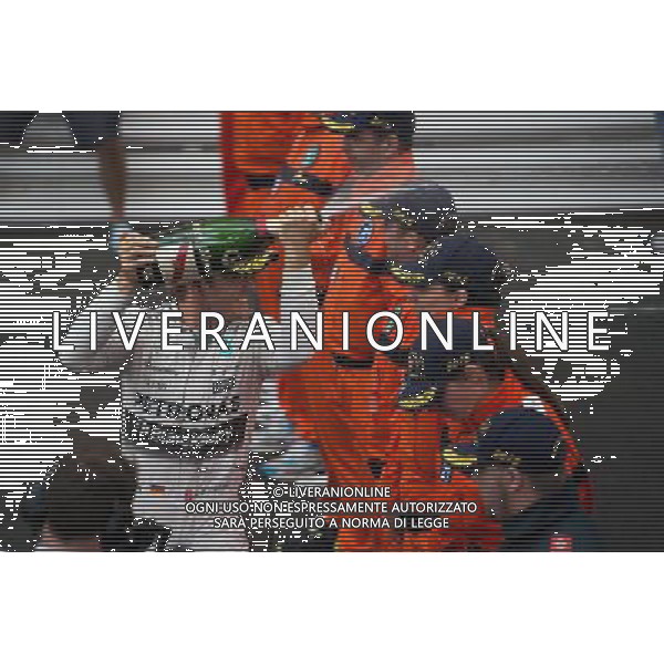 Race winner Nico Rosberg (GER) Mercedes AMG F1 celebrates on the podium. 24.05.2015. Formula 1 World Championship, Rd 6, Monaco Grand Prix, Monte Carlo, Monaco, Race Day. AG ALDO LIVERANI SAS ONLY ITALY