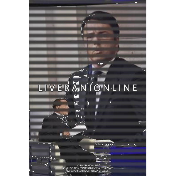 Silvio Berlusconi ospite della trasmissione televisiva \'Porta a Porta\' a Roma 26 maggio 2015 ©Corradetti/AGENZIA ALDO LIVERANI Sas