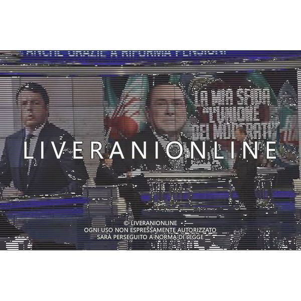 Silvio Berlusconi ospite della trasmissione televisiva \'Porta a Porta\' a Roma 26 maggio 2015 ©Corradetti/AGENZIA ALDO LIVERANI Sas