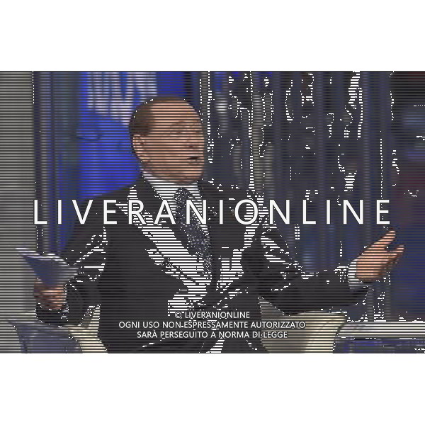 Silvio Berlusconi ospite della trasmissione televisiva \'Porta a Porta\' a Roma 26 maggio 2015 ©Corradetti/AGENZIA ALDO LIVERANI Sas