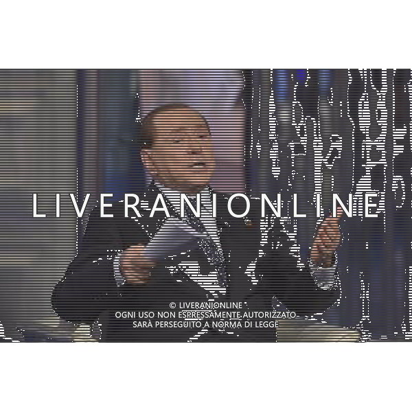 Silvio Berlusconi ospite della trasmissione televisiva \'Porta a Porta\' a Roma 26 maggio 2015 ©Corradetti/AGENZIA ALDO LIVERANI Sas