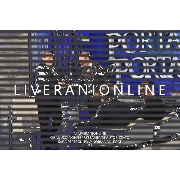 Silvio Berlusconi ospite della trasmissione televisiva \'Porta a Porta\' a Roma 26 maggio 2015 nella foto con Bruno Vespa ©Corradetti/AGENZIA ALDO LIVERANI Sas