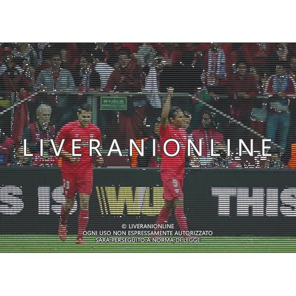 27.05.2015, Warsaw, FC Dnipro Dnipropetrovsk vs Sevilla FC , Football UEFA Europa League Final , Pilka nozna , Liga Europy final , N Z Carlos Bacca (Sevilla) goal celebration radosc gol bramka , FOT. ADAM JASTRZEBOWSKI / NEWSPIX.PL --- Newspix.pl /AGENZIA ALDO LIVERANI Sas - ITALY ONLY - EDITORIAL USE ONLY - Dnipro - Siviglia UEFA Europa League 2014/2015 Finale Varsavia (Polonia) - 27.05.2015 *** Local Caption *** www.newspix.pl mail us: info@newspix.pl call us: 0048 022 23 22 222 --- Polish Picture Agency by Ringier Axel Springer Poland