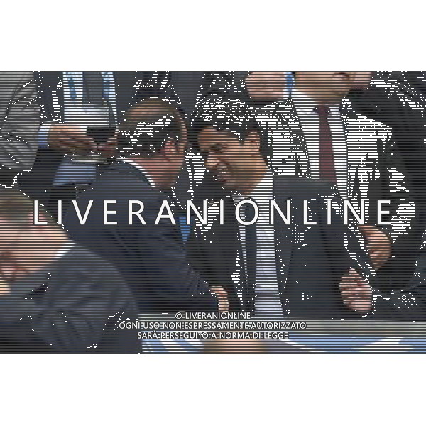 Nasser Al Khelaifi / Francois Hollande - 30.05.2015 - Auxerre / Paris Saint Germain - Finale Coupe de France Photo : Andre Ferreira / Icon Sport AG ALDO LIVERANI SAS ONLY ITALY