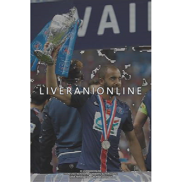 Joie PSG - Lucas MOURA - 30.05.2015 - Auxerre / Paris Saint Germain - Finale Coupe de France Photo : Andre Ferreira / Icon Sport AG ALDO LIVERANI SAS ONLY ITALY