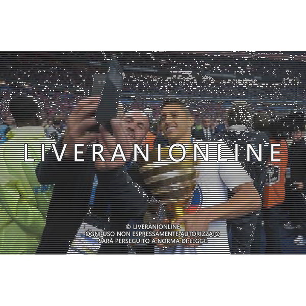 Joie PSG - Marquinhos - 30.05.2015 - Auxerre / Paris Saint Germain - Finale Coupe de France Photo : Andre Ferreira / Icon Sport AG ALDO LIVERANI SAS ONLY ITALY