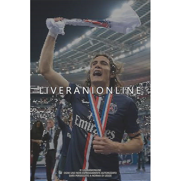 Joie PSG - Edinson Cavani - 30.05.2015 - Auxerre / Paris Saint Germain - Finale Coupe de France Photo : Andre Ferreira / Icon Sport AG ALDO LIVERANI SAS ONLY ITALY