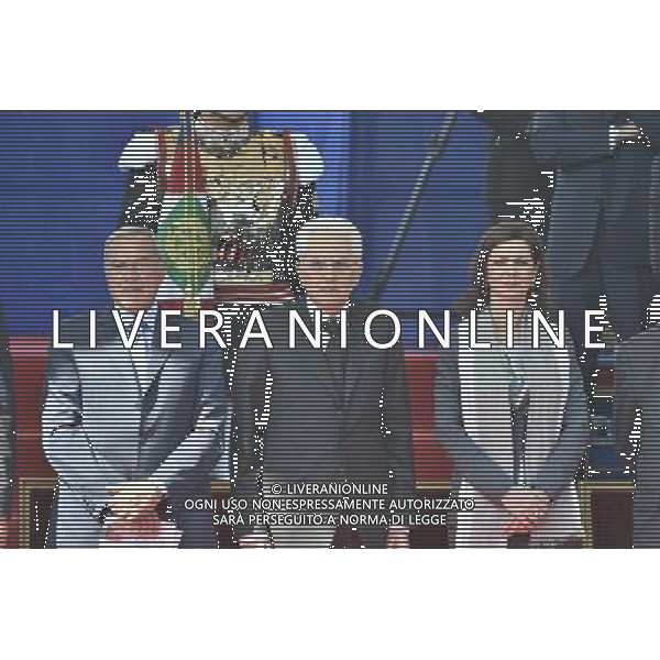 Celebrazioni del 69mo anniversario della Festa della Repubblica Italiana cerimoniale della parata militare a Roma 2 giugno 2015 nella foto Sergio Mattarella e Pietro Grasso e Laura Boldrini ©Corradetti/AGENZIA ALDO LIVERANI Sas