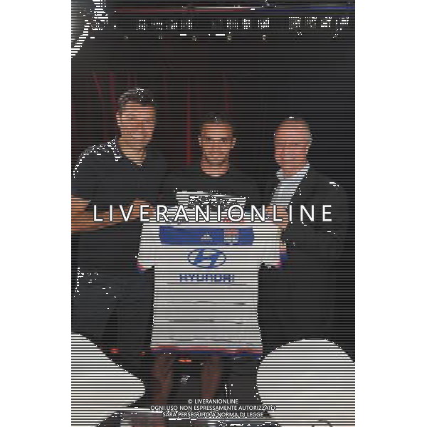 Hubert FOURNIER / Jeremy MOREL / Bernard LACOMBE - 01.06.2015 - Presentation du nouveau joueur de Lyon Photo : Jean Paul Thomas / Icon Sport AG ALDO LIVERANI SAS ONLY ITALY
