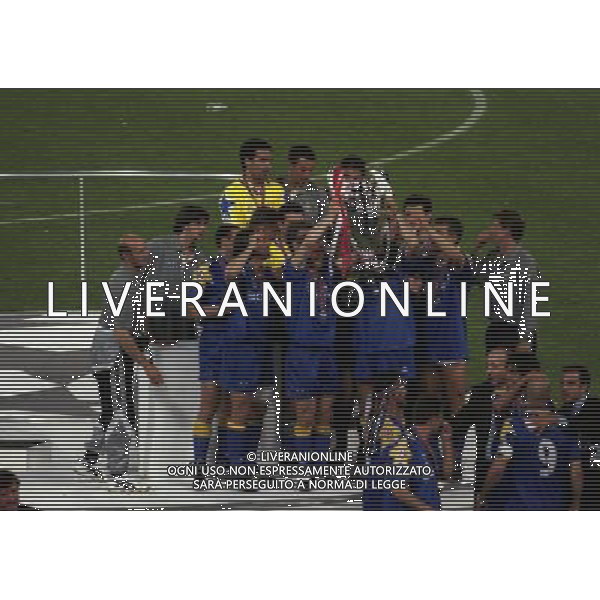 ROMA 22 MAGGIO 1996 FINALE DI CHAMPIONS LEAGUE JUVENTUS -AJAX NELLA FOTO LA PREMIAZIONE DELLA JUVENTUS CHE VINCE LA SECONDA COPPA CAMPIONI AG ALDO LIVERANI SAS
